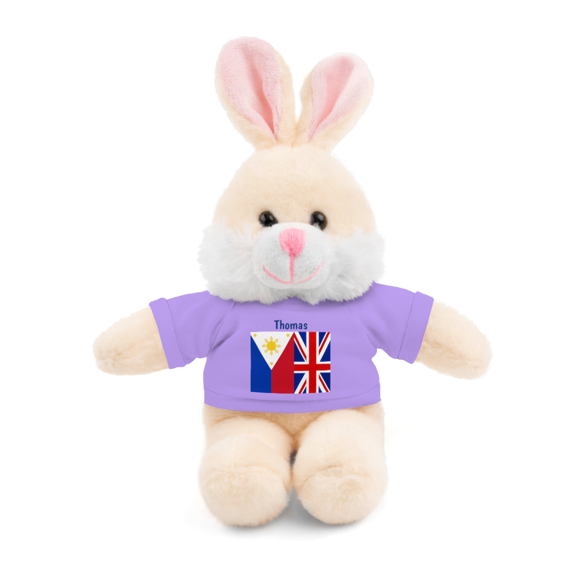 Personalized Filipino Stuffed Animal Toy with Tee | Philippines & UK Flag | Gift for kids and adults | Holiday Gifting idea