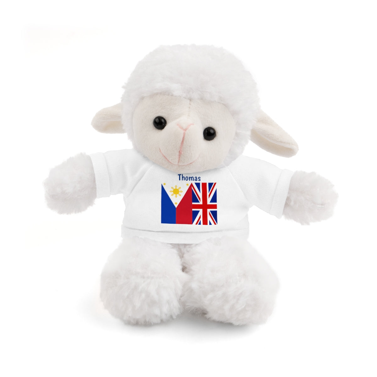 Personalized Filipino Stuffed Animal Toy with Tee | Philippines & UK Flag | Gift for kids and adults | Holiday Gifting idea