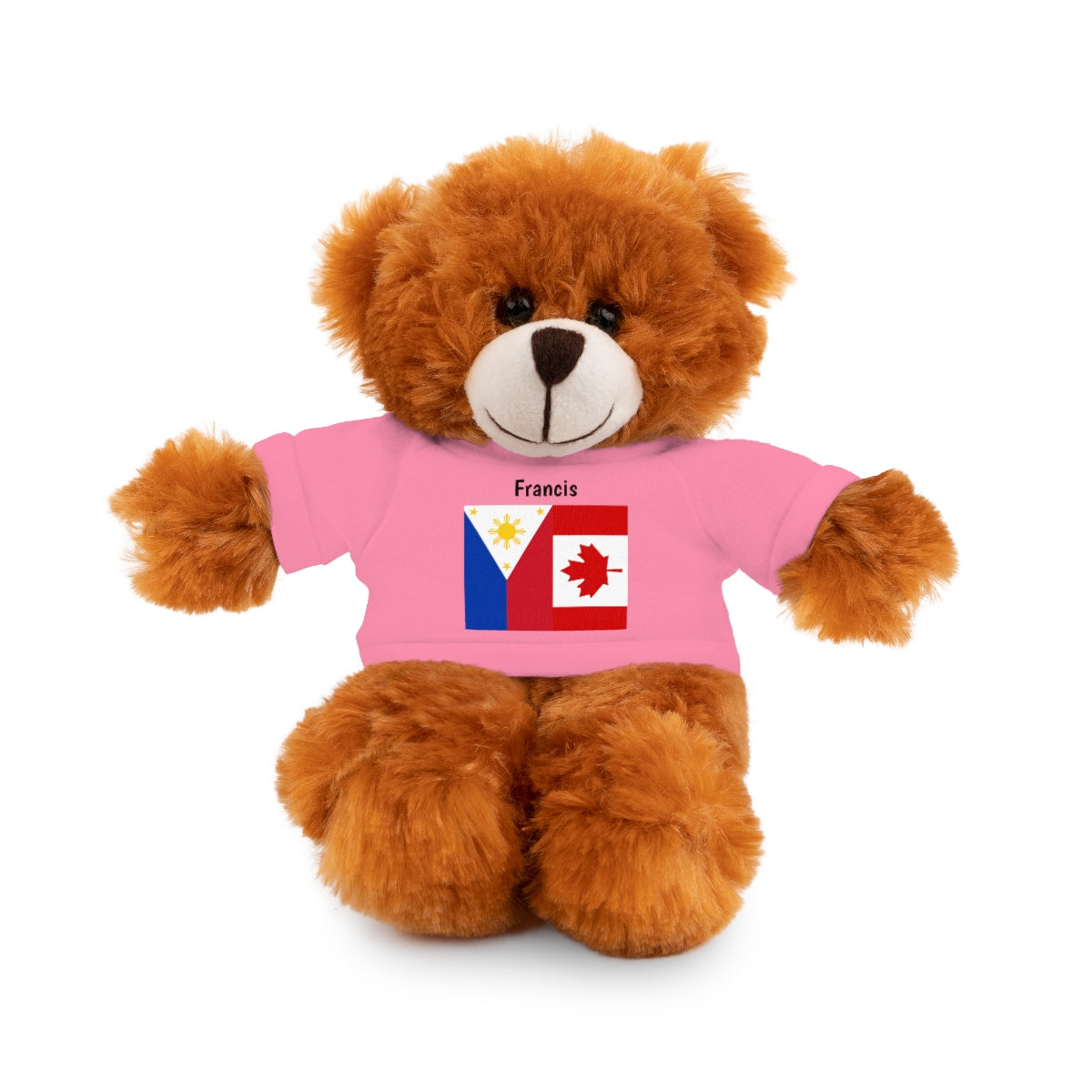 Personalized Filipino Stuffed Animal Toy with Tee | Philippines & Canada Flag | Gift for kids and adults | Holiday Gifting