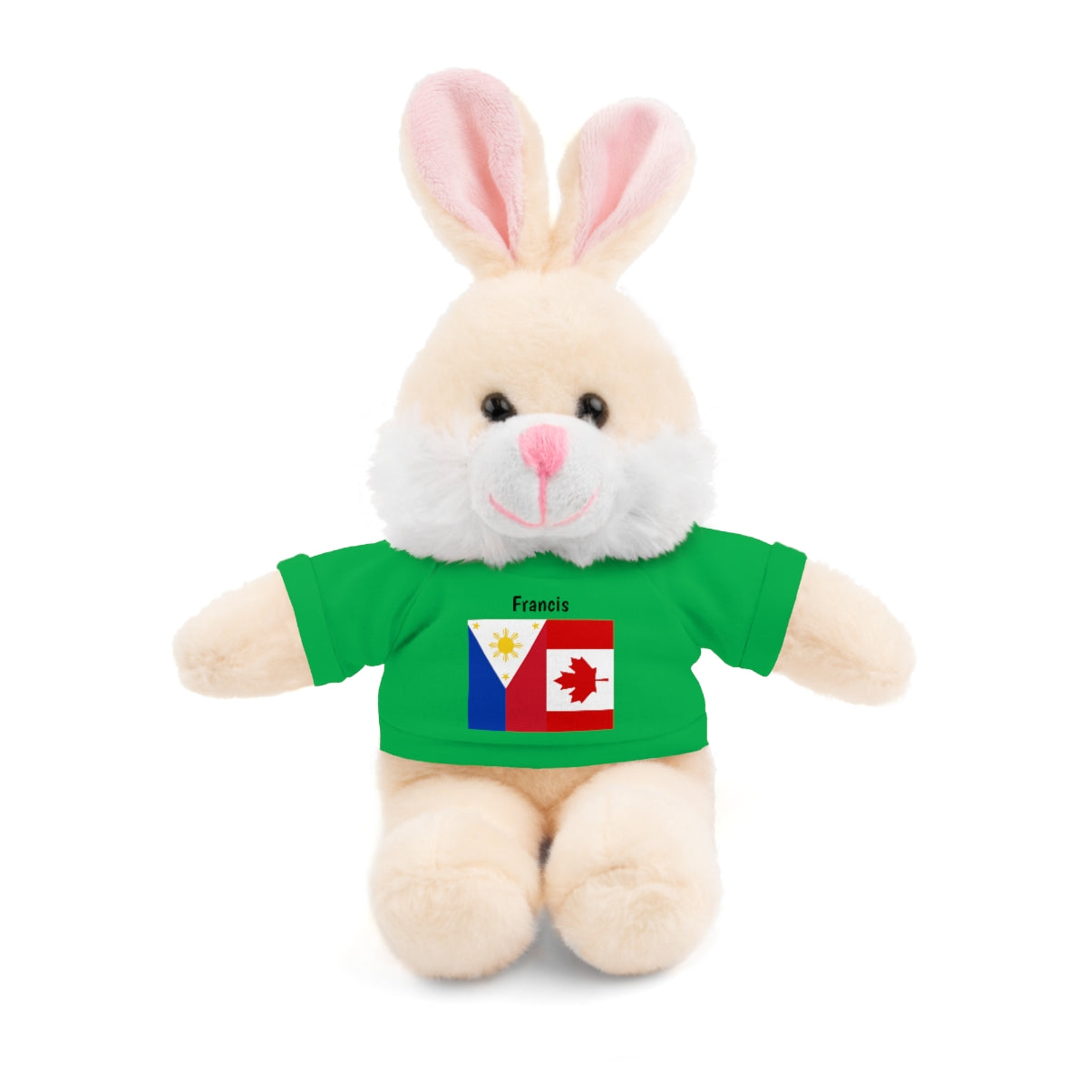 Personalized Filipino Stuffed Animal Toy with Tee | Philippines & Canada Flag | Gift for kids and adults | Holiday Gifting