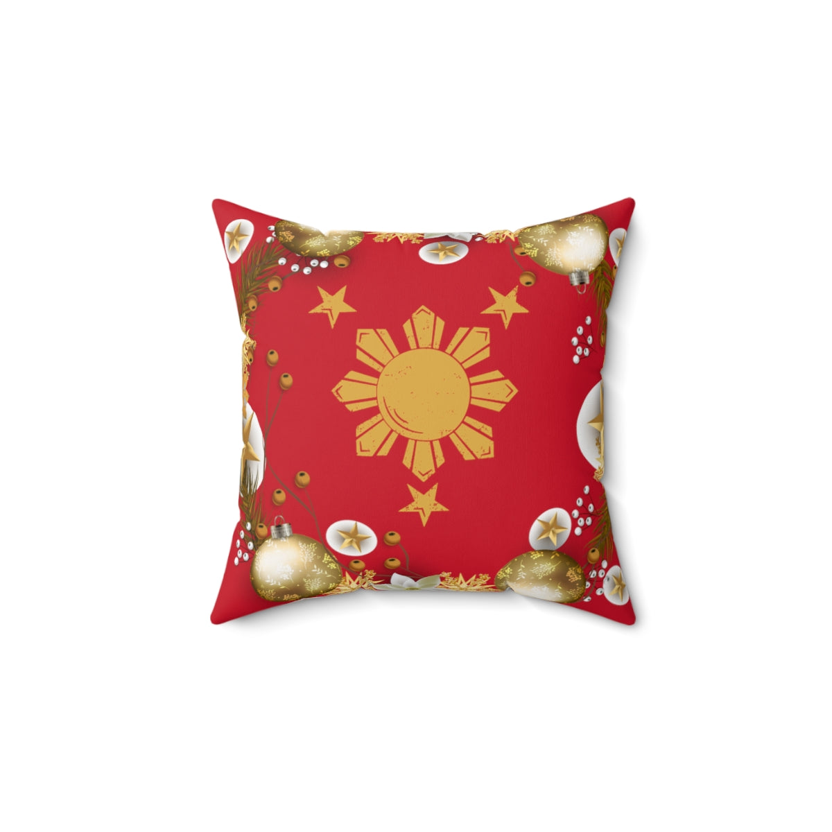 Philippines Filipino three Stars & a Sun Spun Polyester Square Pillow