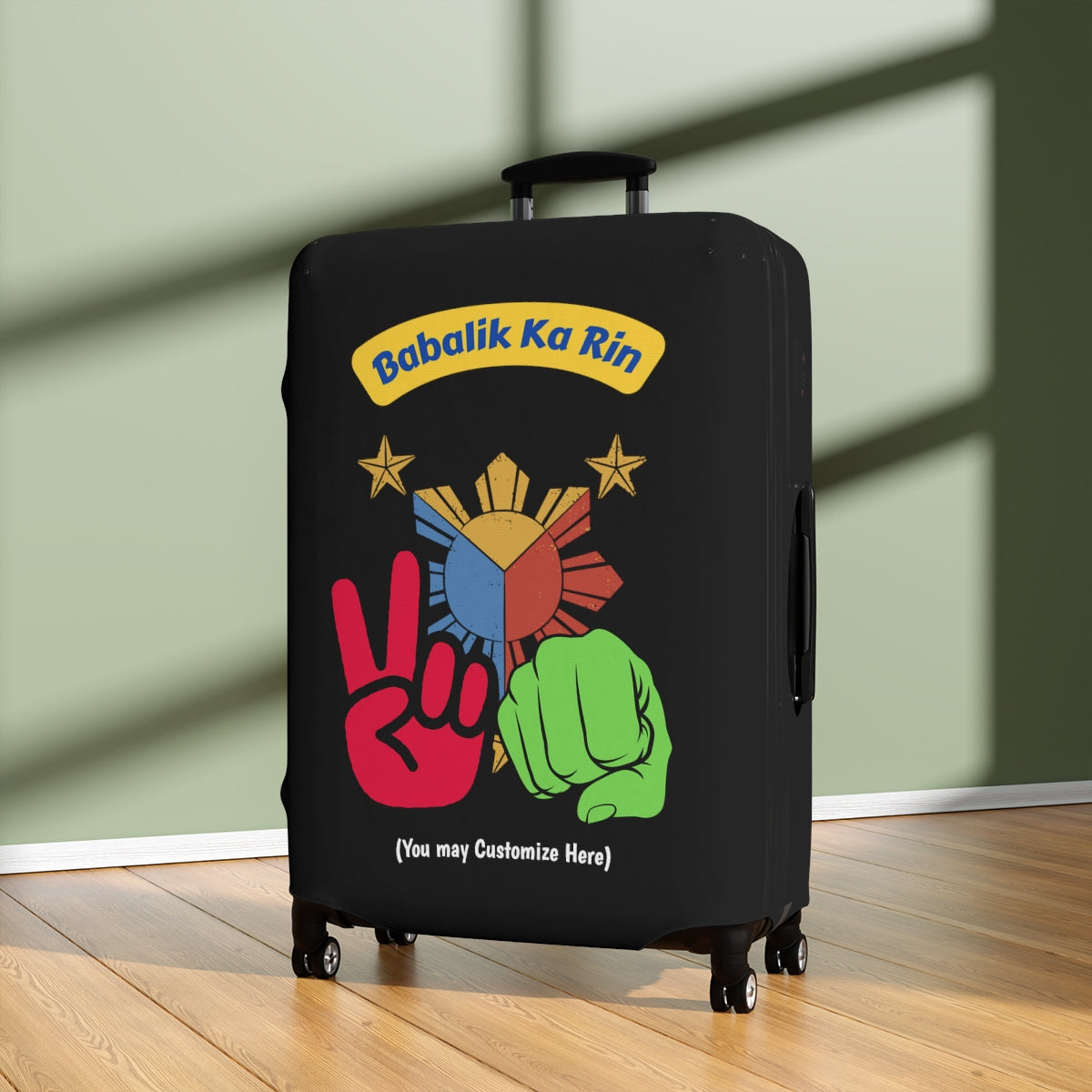 Philippines Babalik Ka Rin Luggage Cover | Personalized BBM inspired Suitcase Protector | Crisply Printed , Washable.