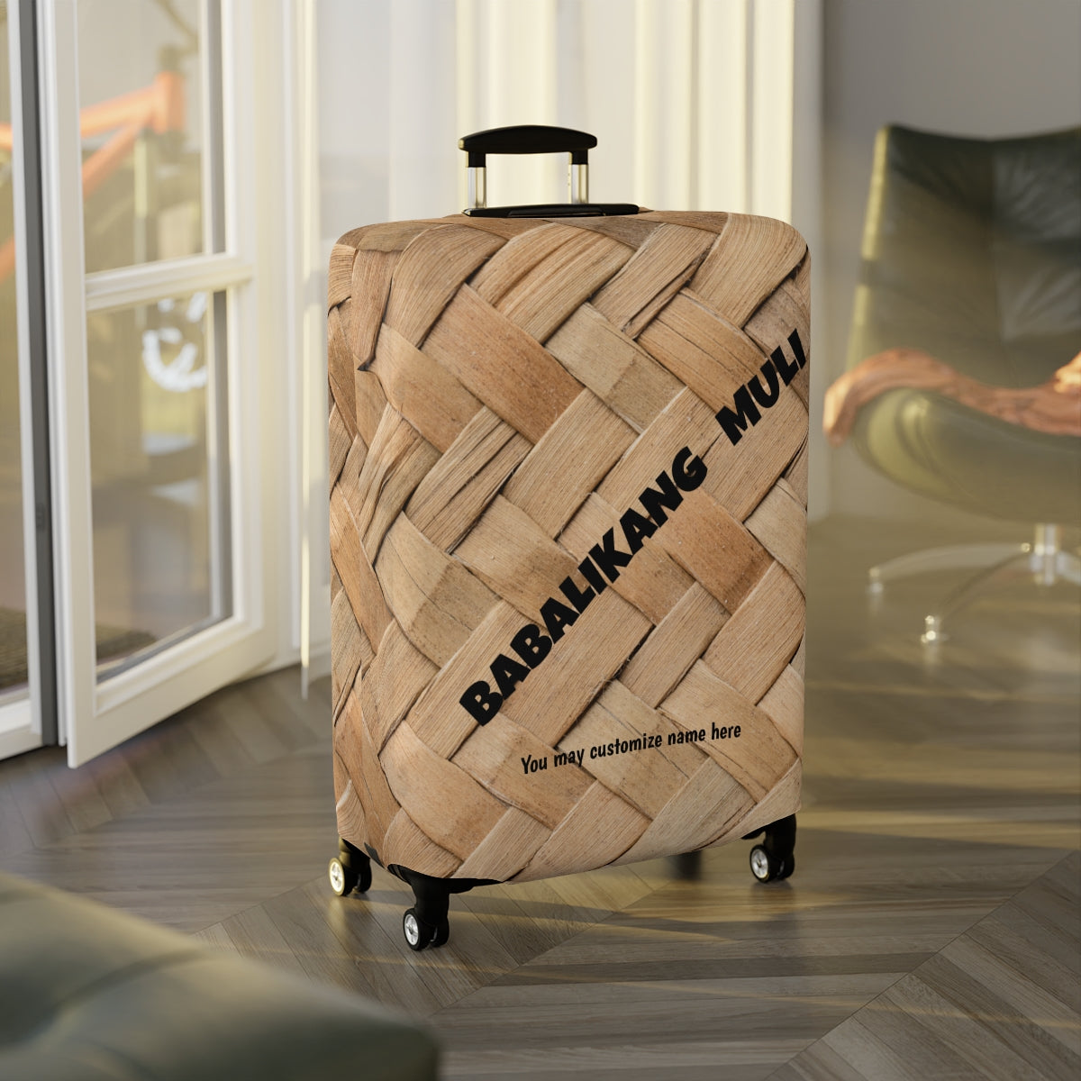 Personalized Philippine Luggage Cover | Babalikang Muli Suitcase Protector | Crisply Printed , Washable.