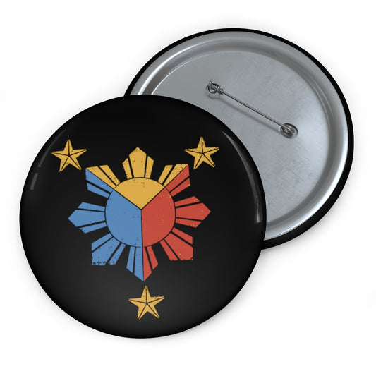 Philippines Filipino Star and Sun Flag Custom Pin Buttons
