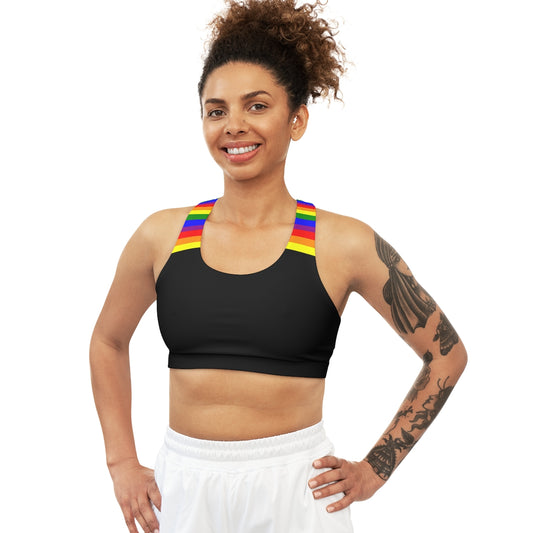 LGBT Pride Seamless Sports Bra | Rainbow Sports Bra | Gym Yoga Bra