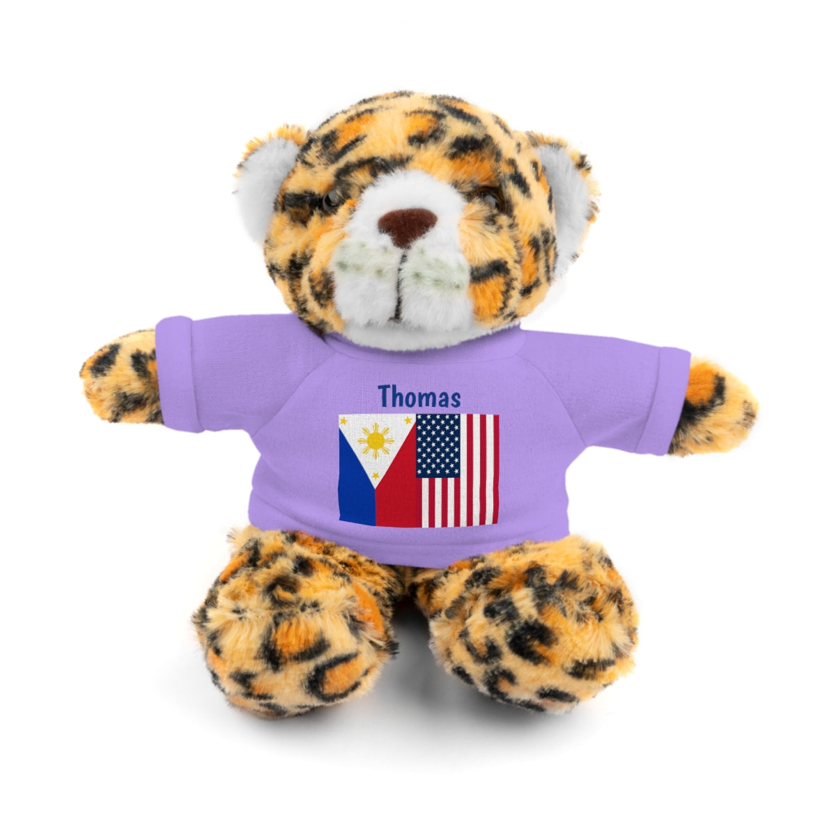 Personalized Filipino Stuffed Animal Toy with Tee | Philippines and USA Flag | Gift for kids and adults | Holiday Gifting