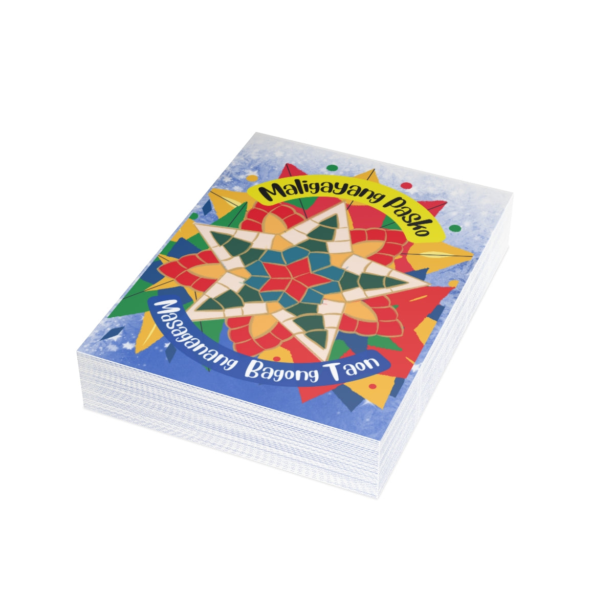 Personalized Filipino Greeting card , Filipino Christmas Lanterns Parol theme Folded Greeting Cards