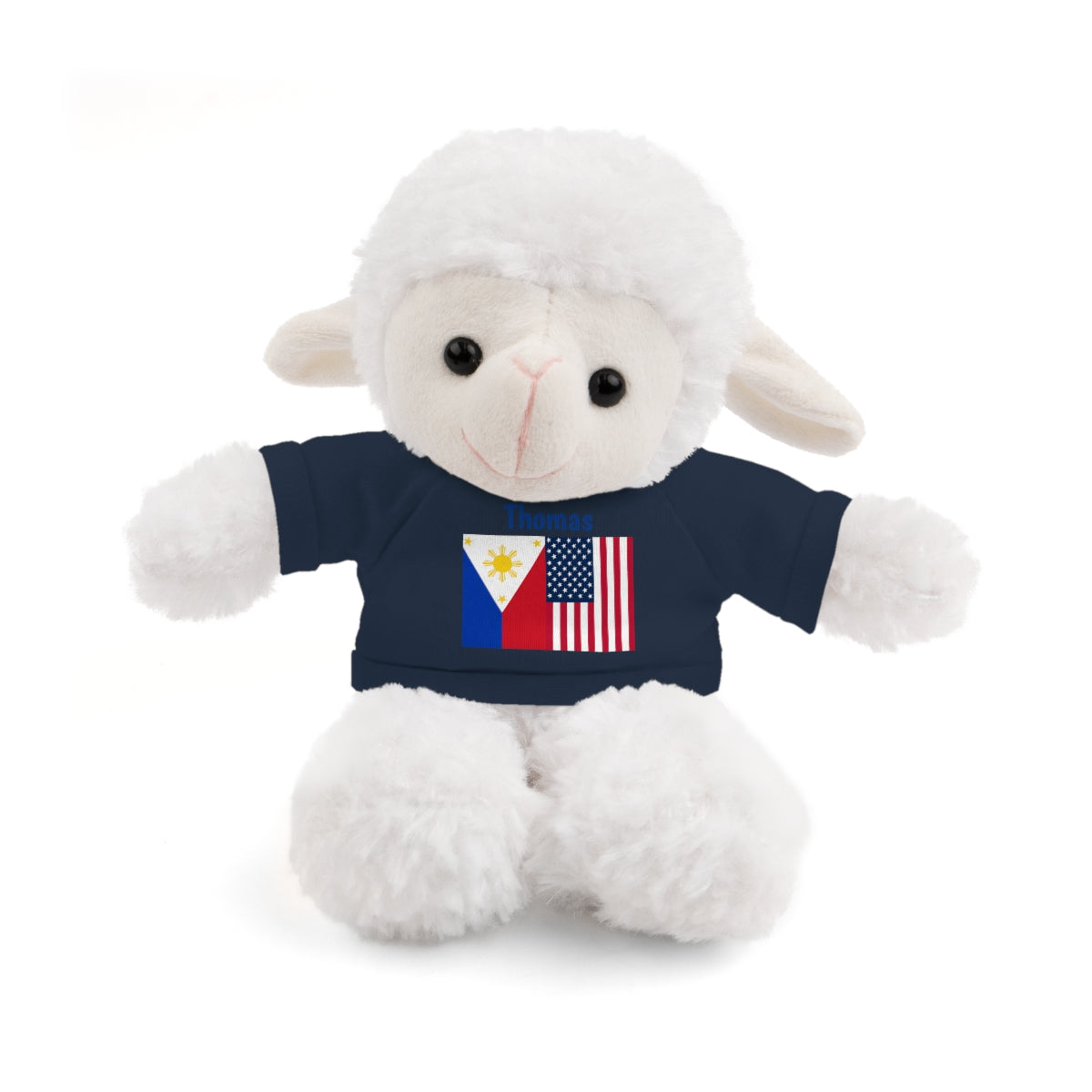 Personalized Filipino Stuffed Animal Toy with Tee | Philippines and USA Flag | Gift for kids and adults | Holiday Gifting