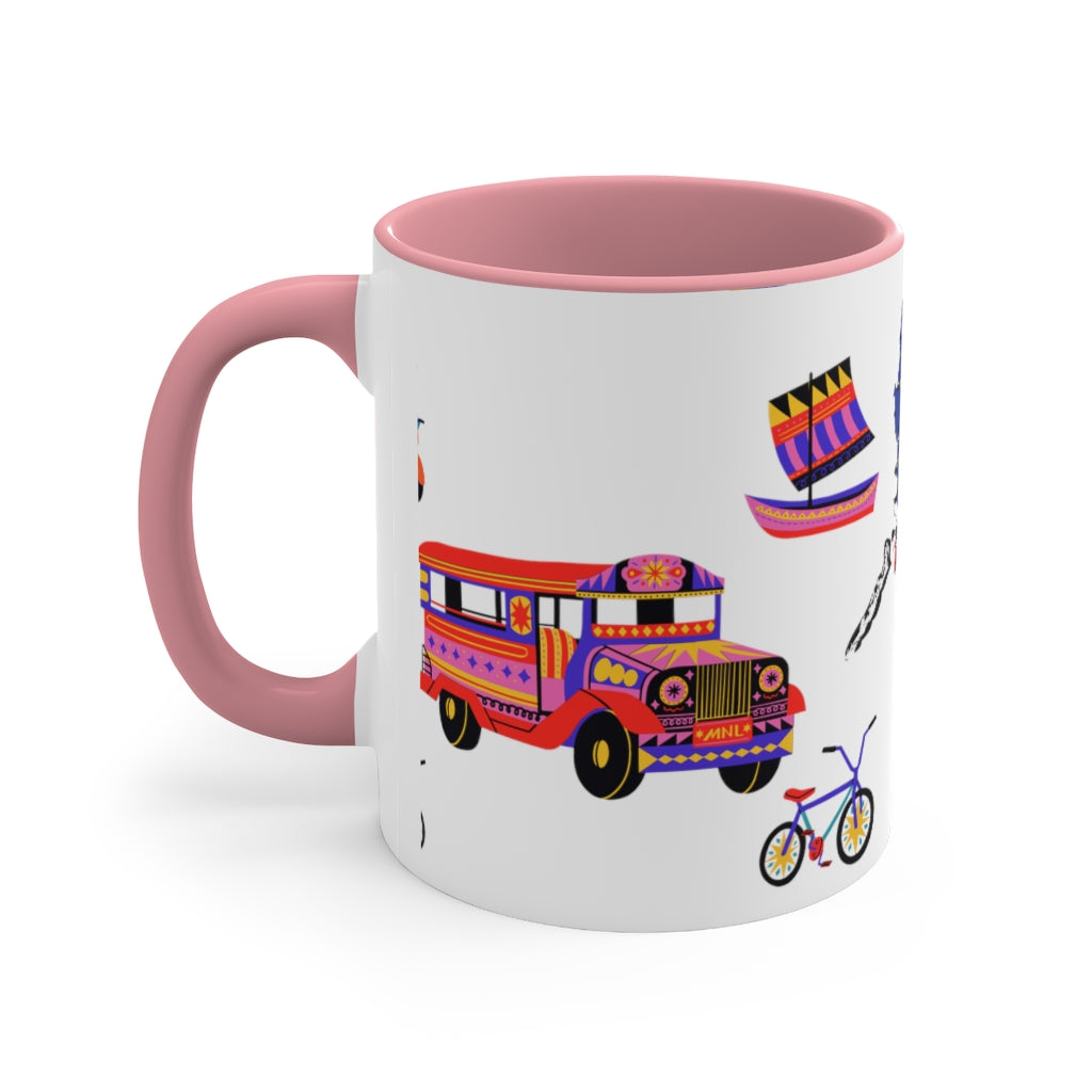 Philippine Inspired Accent Coffee Mug, 11oz | Unique Philippine Filipino Gift Idea for any occassion. Mothers Fathers Day, Birthday Graduation Gift.