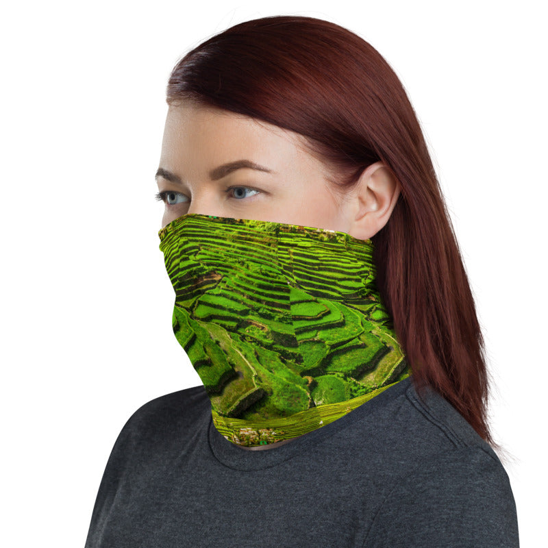 Philippines Rice Terraces Face covering, Face mask, Neck gaiter and Head band in one.