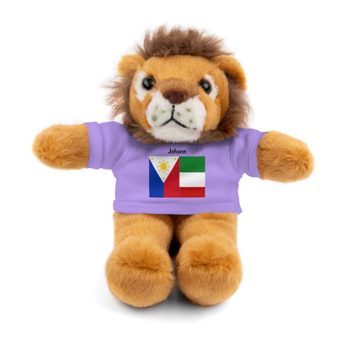 Personalized Filipino Stuffed Animal Toy with Tee | Philippines & Italy Flag | Gift for kids and adults | Holiday Gift idea