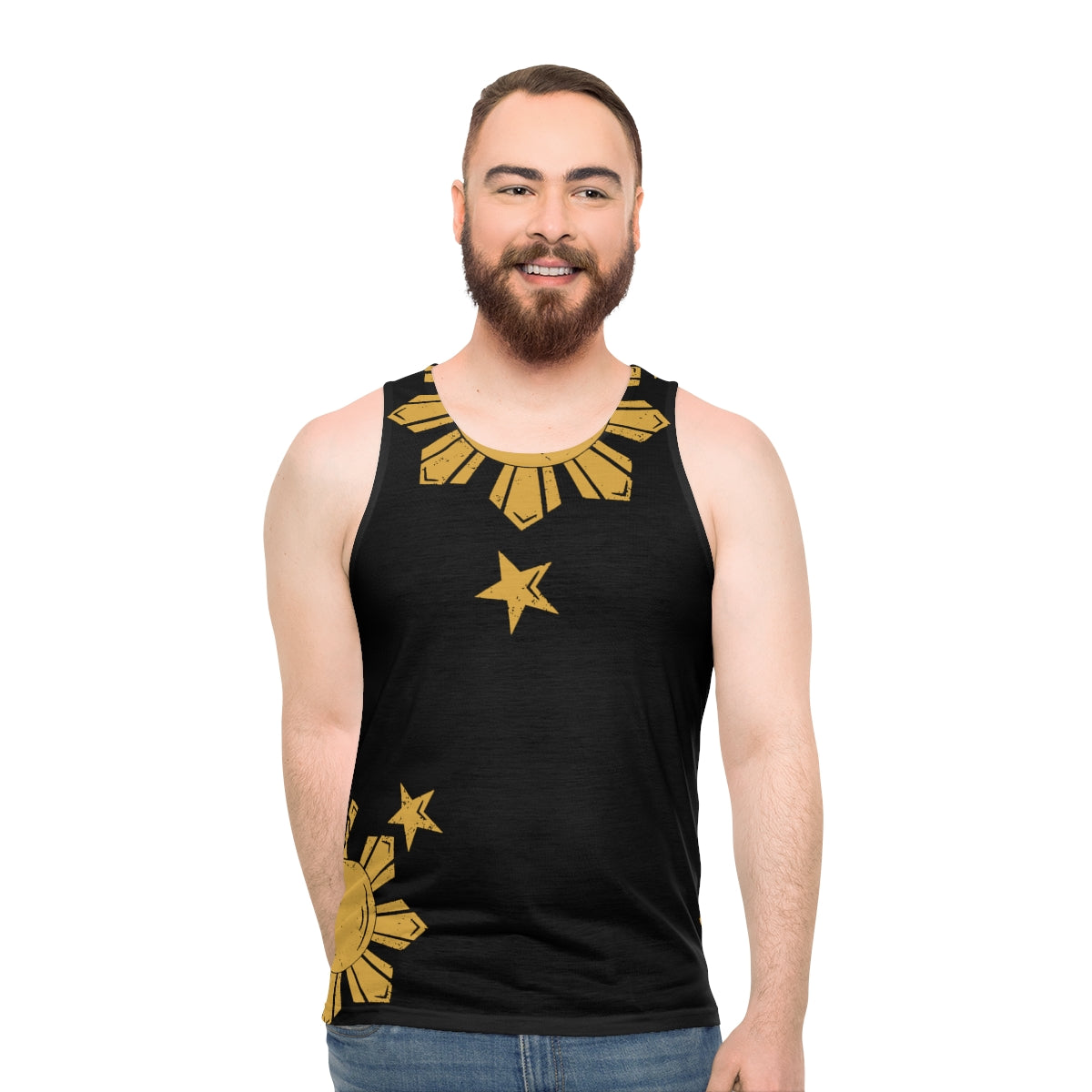 Philippines Sun and Star Unisex Tank Top | Filipino Summer Tank Top | Sun necklace theme