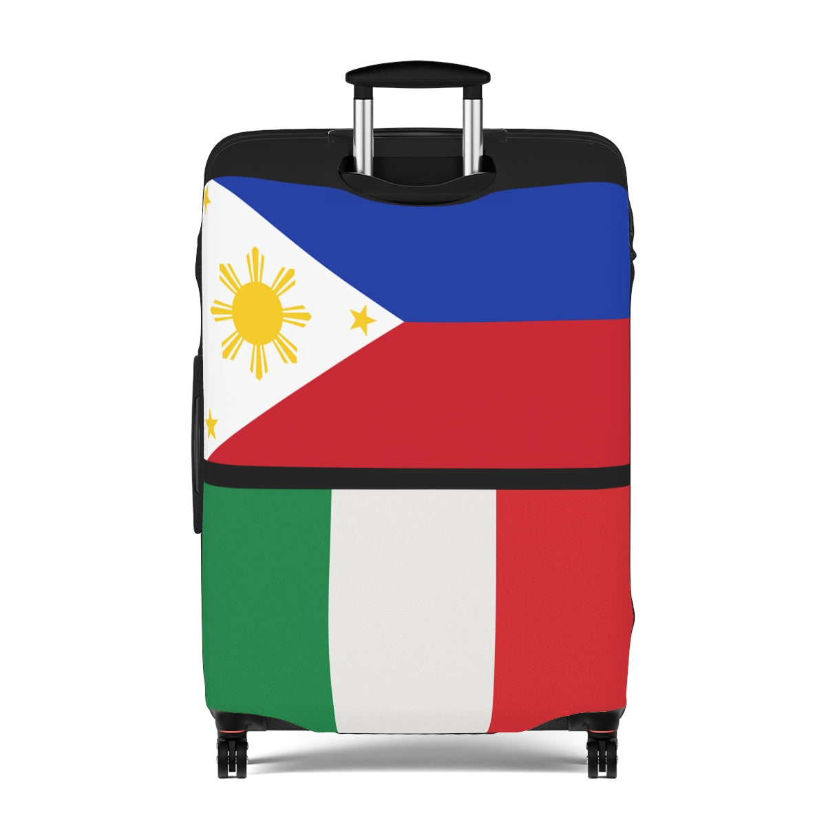 Philippines Italy Flag Luggage Cover | Personalized Suitcase Protector | Crisply Printed , Washable.