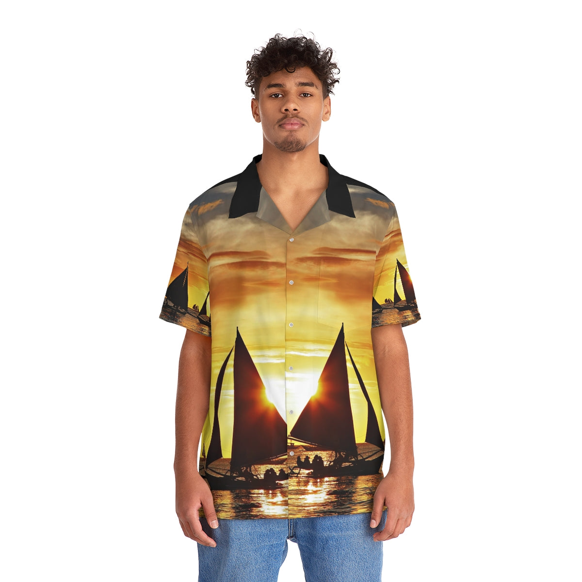 Philippines Boracay Theme Men's Hawaiian Shirt | Filipino Pinoy Shirt| Fathers Day Hawaiian Polo Shirt | Fathers Day Gift