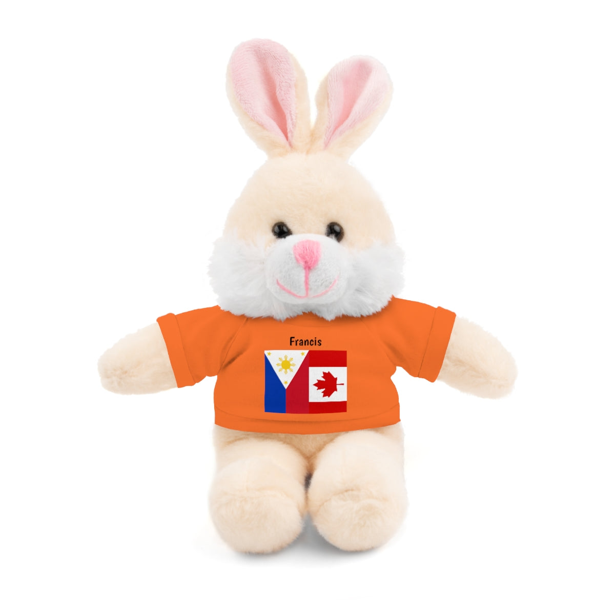Personalized Filipino Stuffed Animal Toy with Tee | Philippines & Canada Flag | Gift for kids and adults | Holiday Gifting