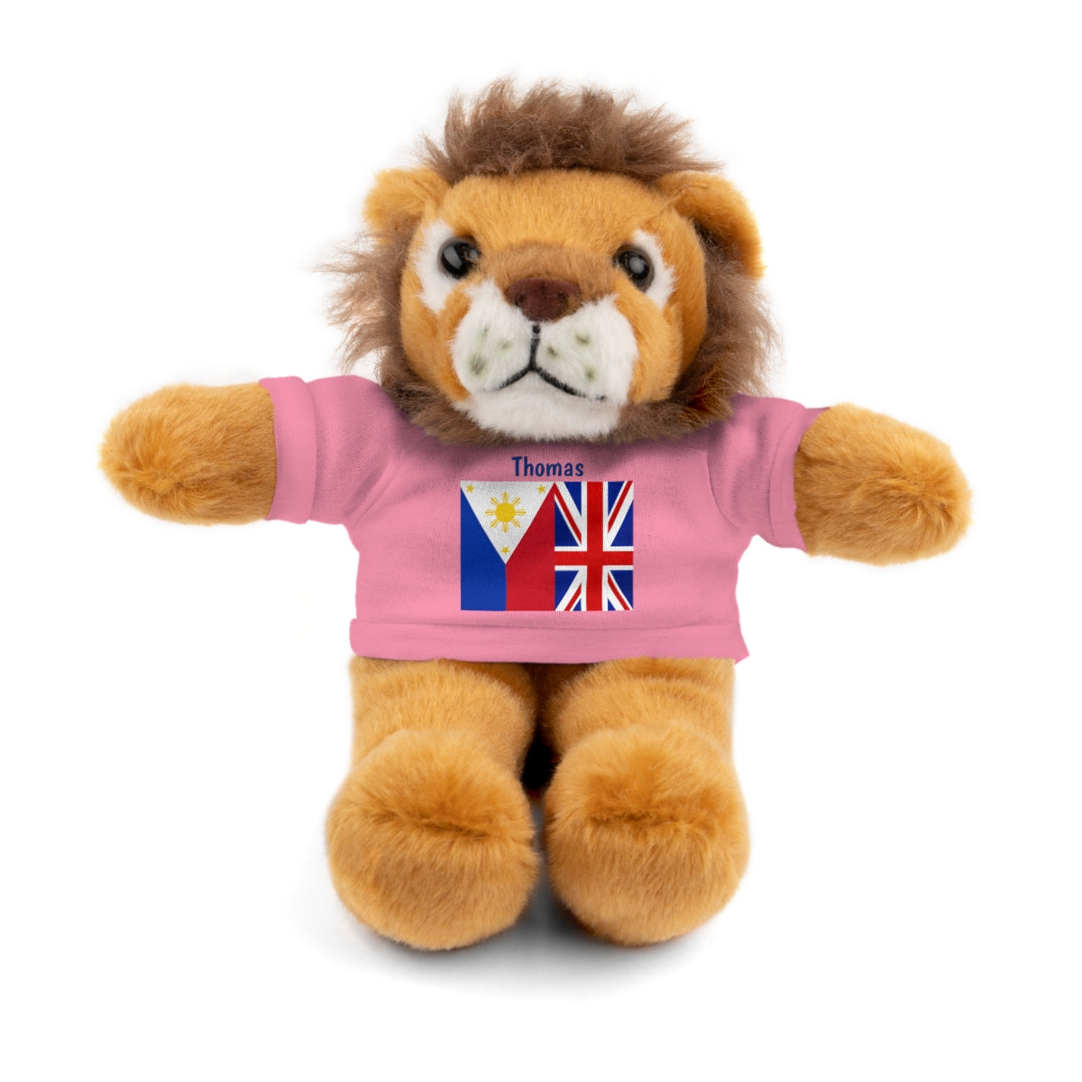 Personalized Filipino Stuffed Animal Toy with Tee | Philippines & UK Flag | Gift for kids and adults | Holiday Gifting idea