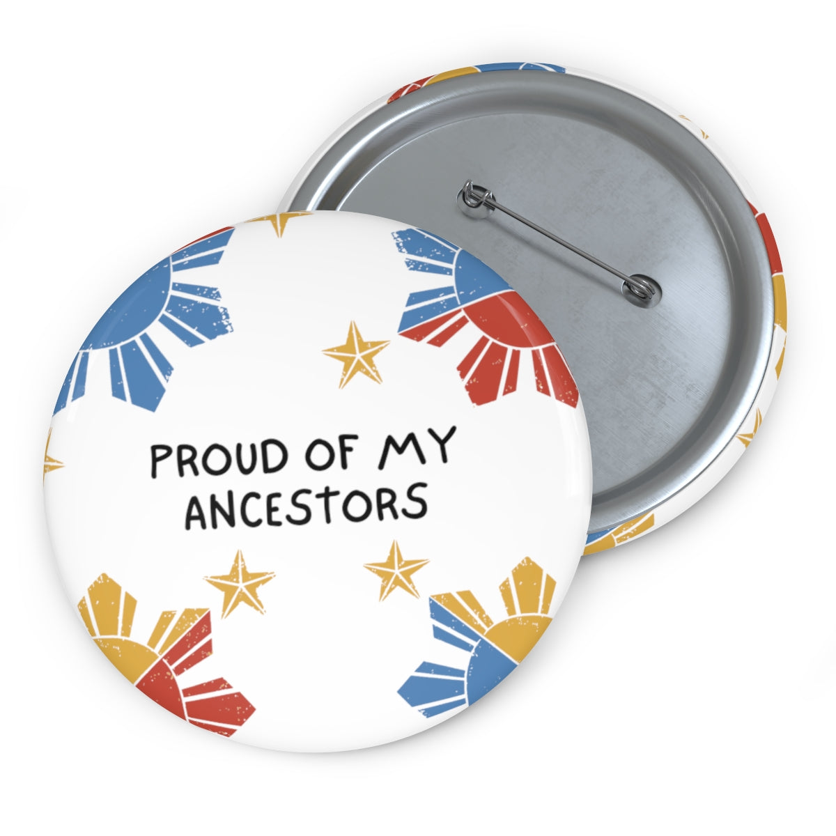 Philippines Filipino Proud of My Ancestors Custom Pin Buttons