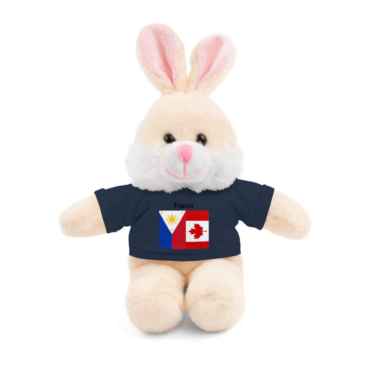 Personalized Filipino Stuffed Animal Toy with Tee | Philippines & Canada Flag | Gift for kids and adults | Holiday Gifting