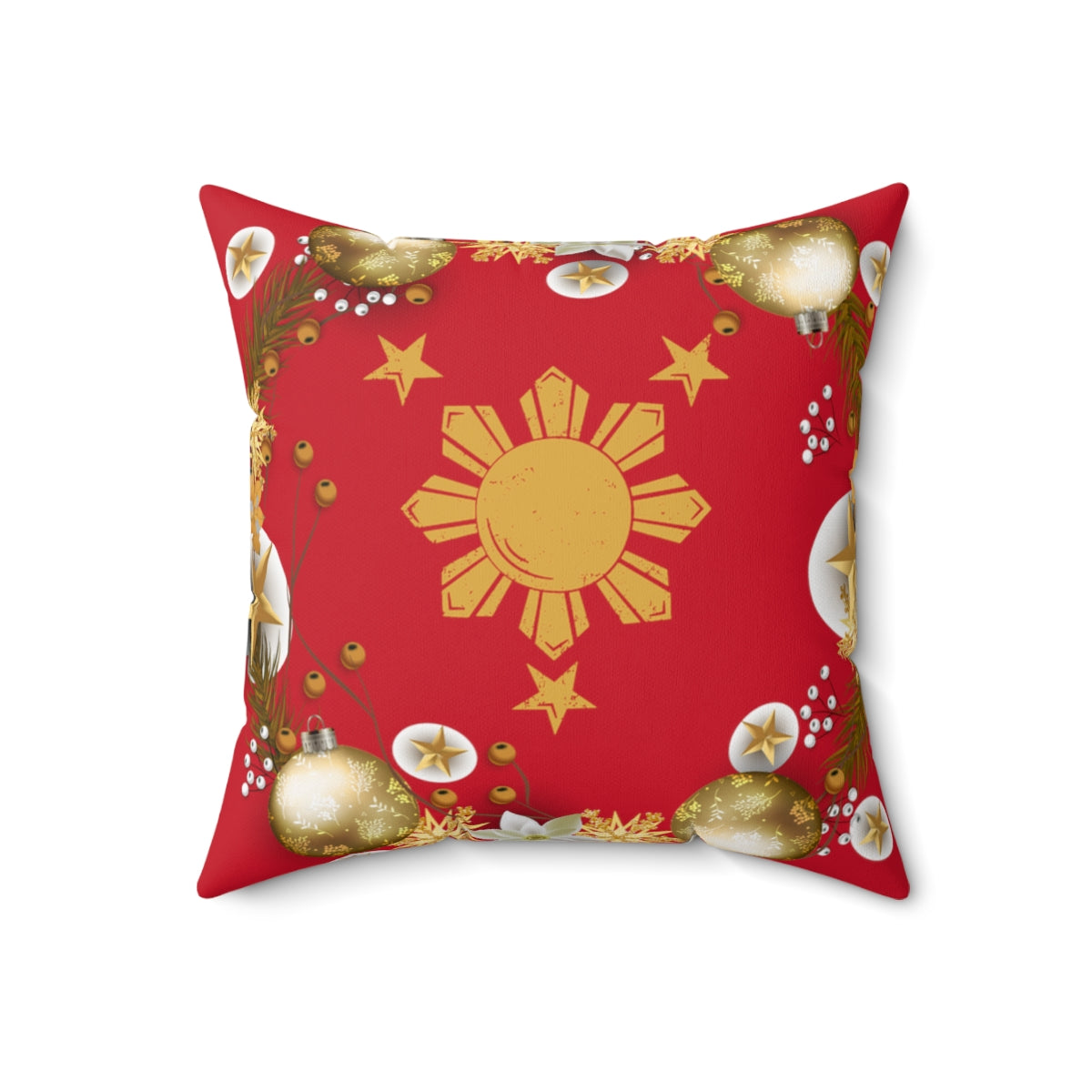 Philippines Filipino three Stars & a Sun Spun Polyester Square Pillow