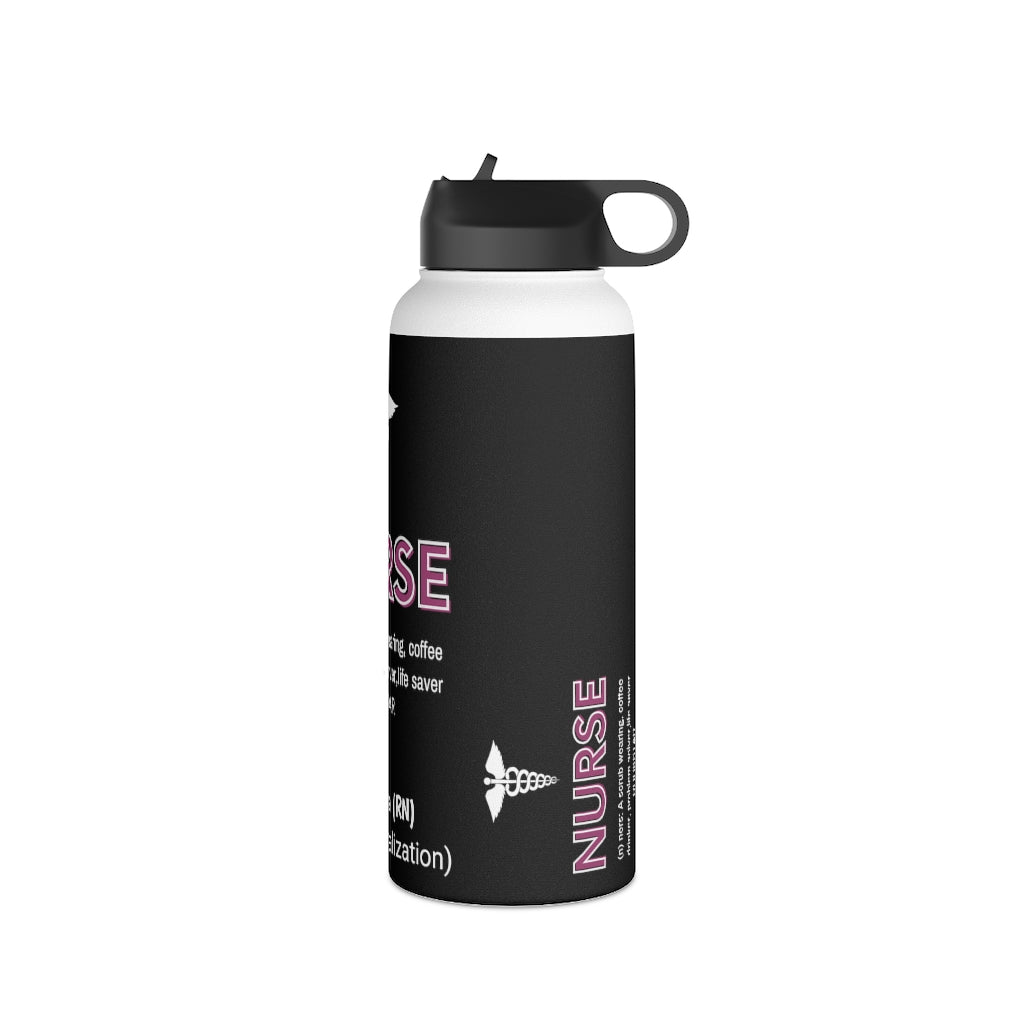 Personalized Nurse Steel Water Bottle, Standard Lid |Summer Travels, Gym water Bottle | Nurse unique Gift idea.