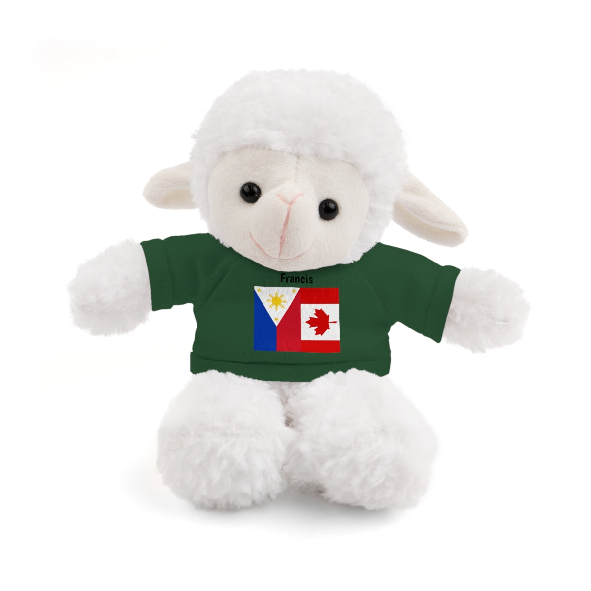 Personalized Filipino Stuffed Animal Toy with Tee | Philippines & Canada Flag | Gift for kids and adults | Holiday Gifting