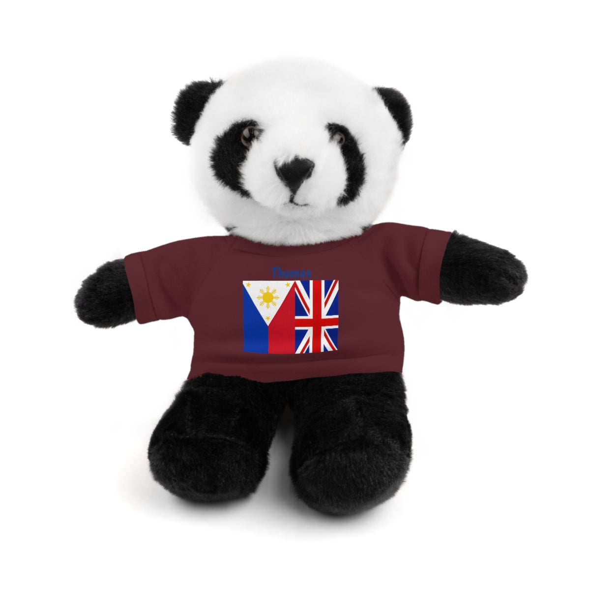 Personalized Filipino Stuffed Animal Toy with Tee | Philippines & UK Flag | Gift for kids and adults | Holiday Gifting idea