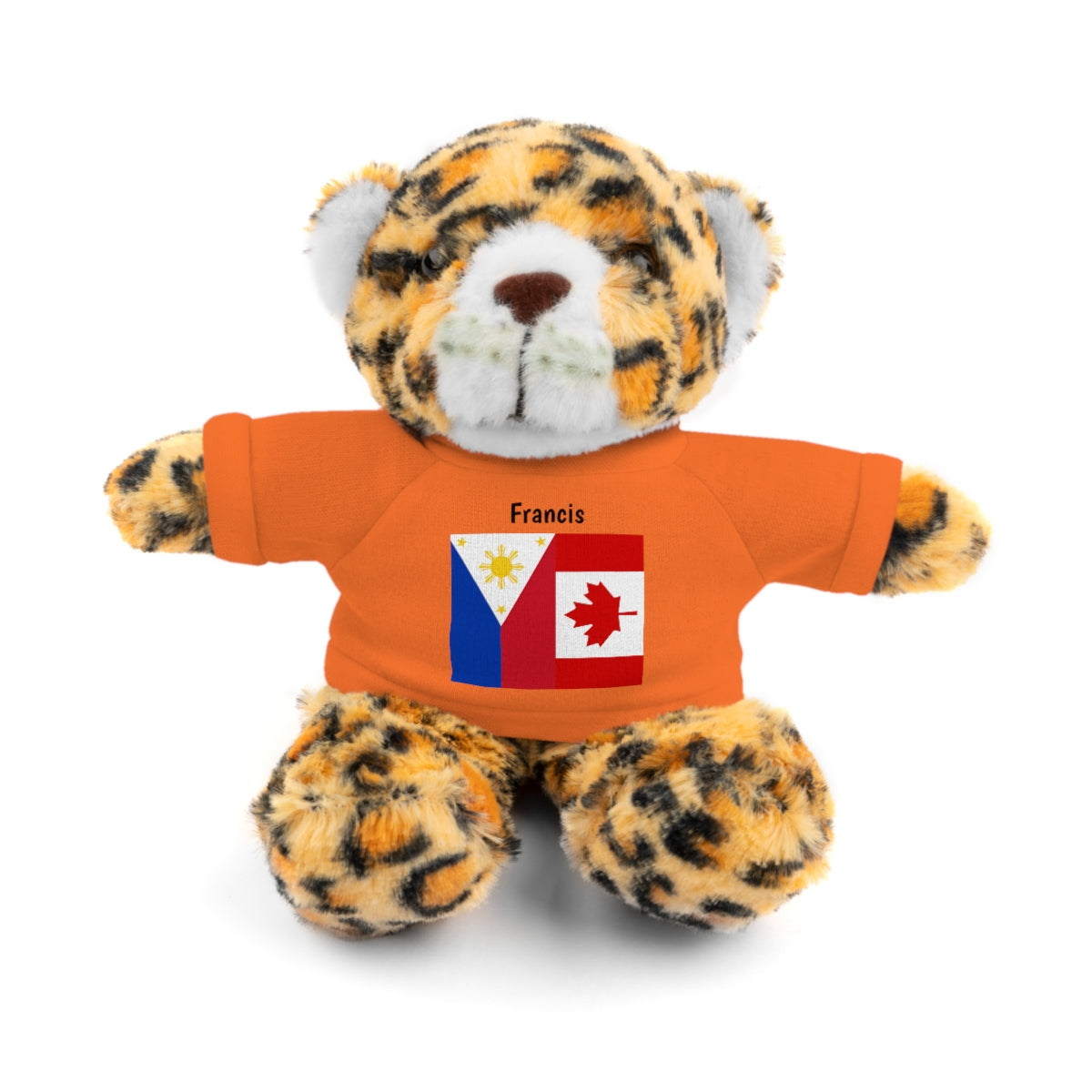 Personalized Filipino Stuffed Animal Toy with Tee | Philippines & Canada Flag | Gift for kids and adults | Holiday Gifting