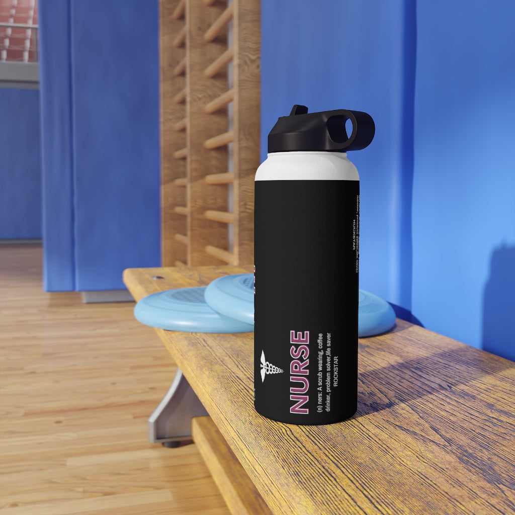 Personalized Nurse Steel Water Bottle, Standard Lid |Summer Travels, Gym water Bottle | Nurse unique Gift idea.