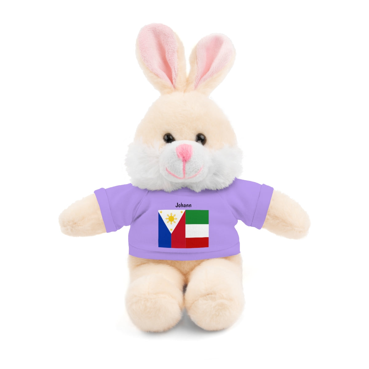 Personalized Filipino Stuffed Animal Toy with Tee | Philippines & Italy Flag | Gift for kids and adults | Holiday Gift idea