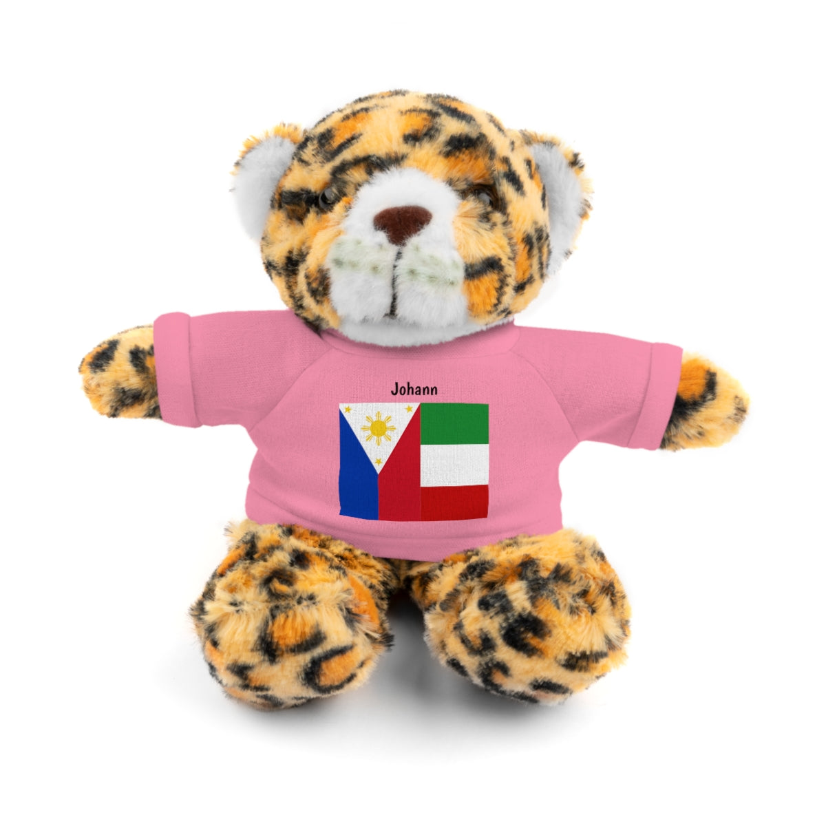 Personalized Filipino Stuffed Animal Toy with Tee | Philippines & Italy Flag | Gift for kids and adults | Holiday Gift idea