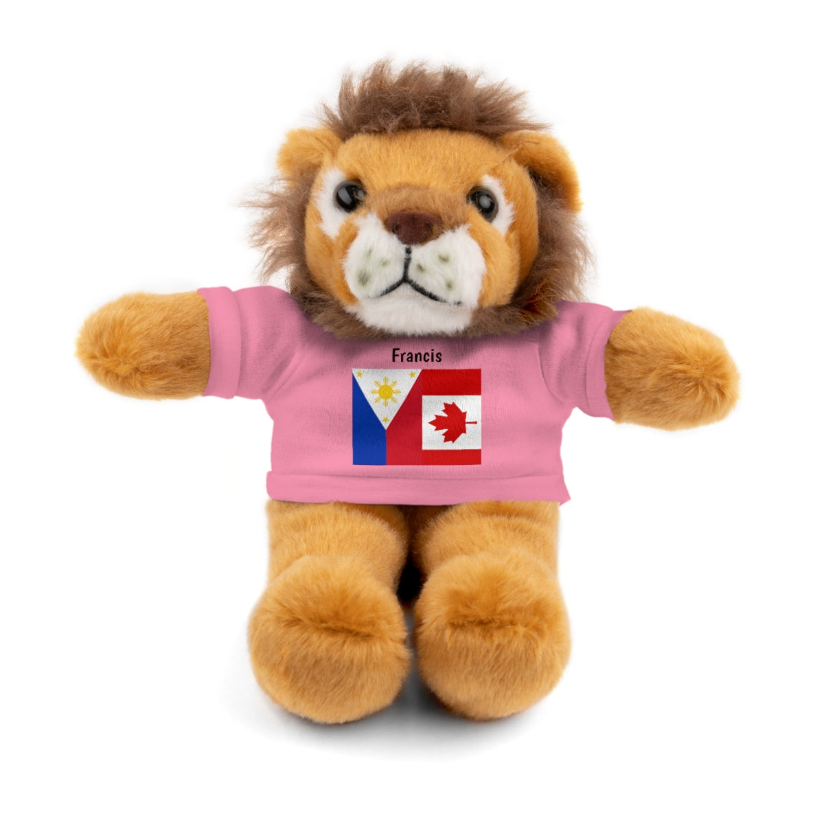 Personalized Filipino Stuffed Animal Toy with Tee | Philippines & Canada Flag | Gift for kids and adults | Holiday Gifting