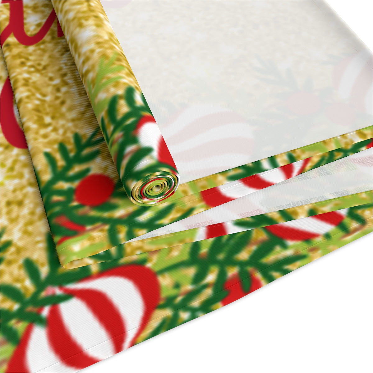 Philippines Filipino Christmas Maligayang Pasko Gold themed Table Runner (Cotton, Poly)