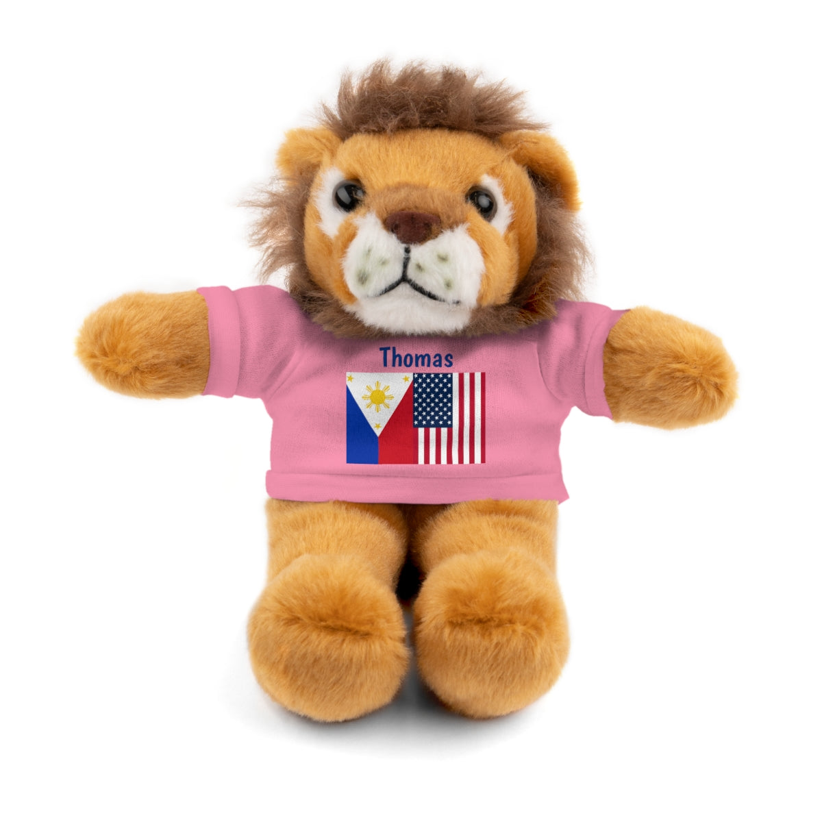 Personalized Filipino Stuffed Animal Toy with Tee | Philippines and USA Flag | Gift for kids and adults | Holiday Gifting
