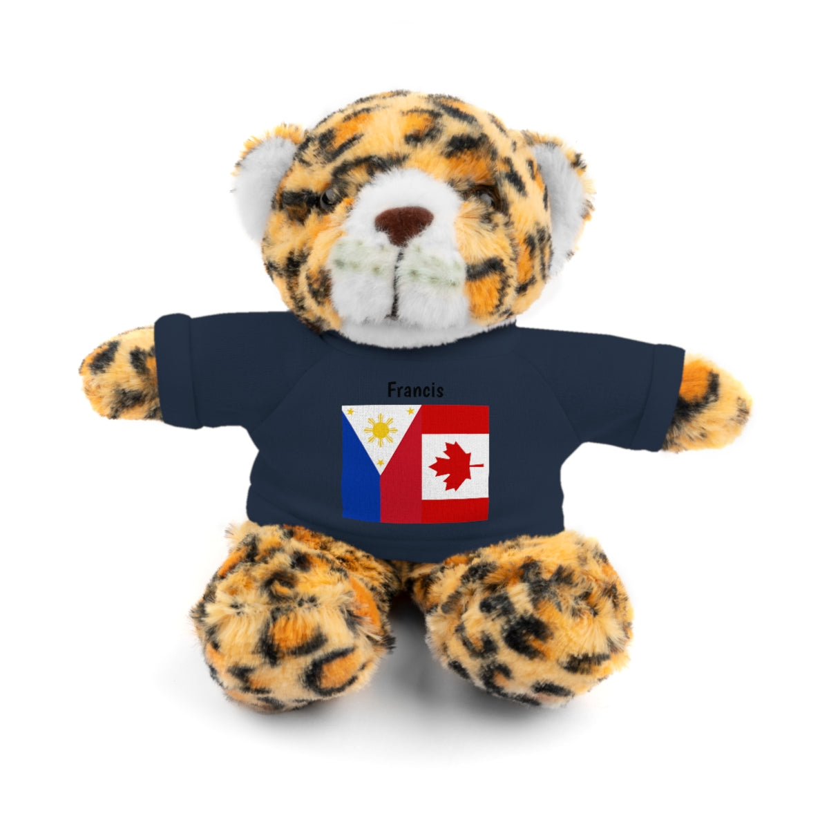 Personalized Filipino Stuffed Animal Toy with Tee | Philippines & Canada Flag | Gift for kids and adults | Holiday Gifting