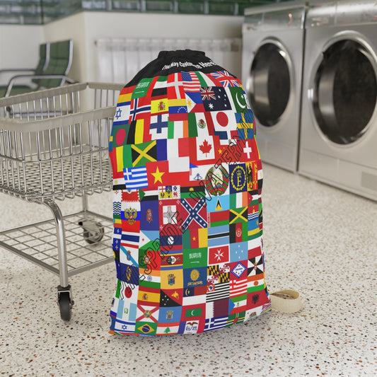 Personalized Flags of the World College Dorm Laundry Bag | Customizable Laundry bag ,