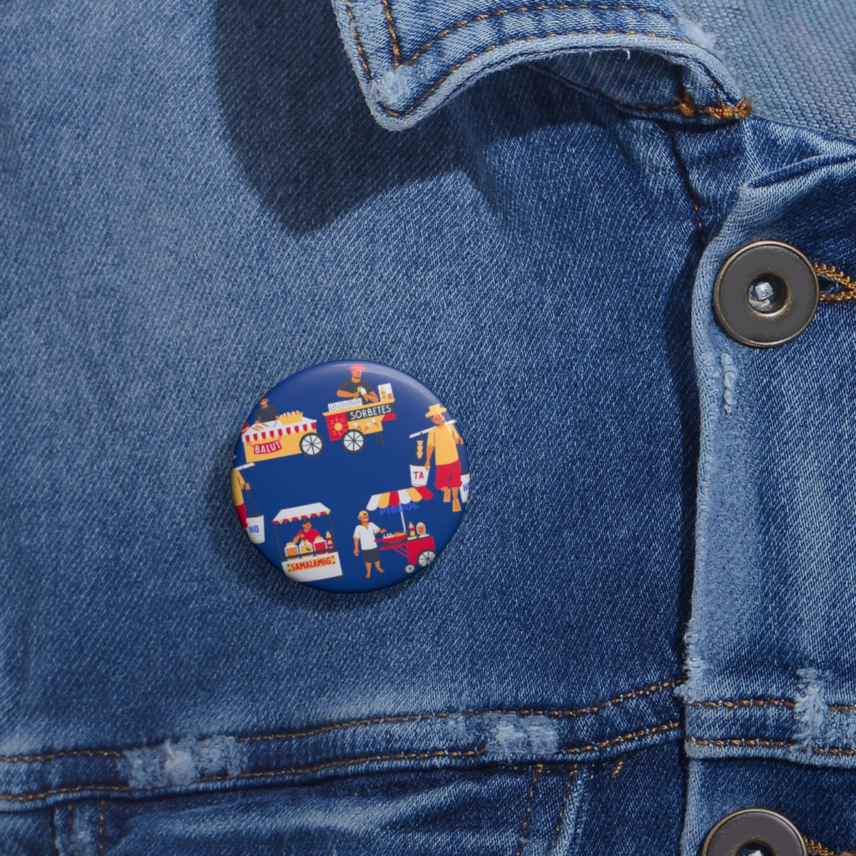 Philippines Filipino Street Foods Custom Pin Buttons