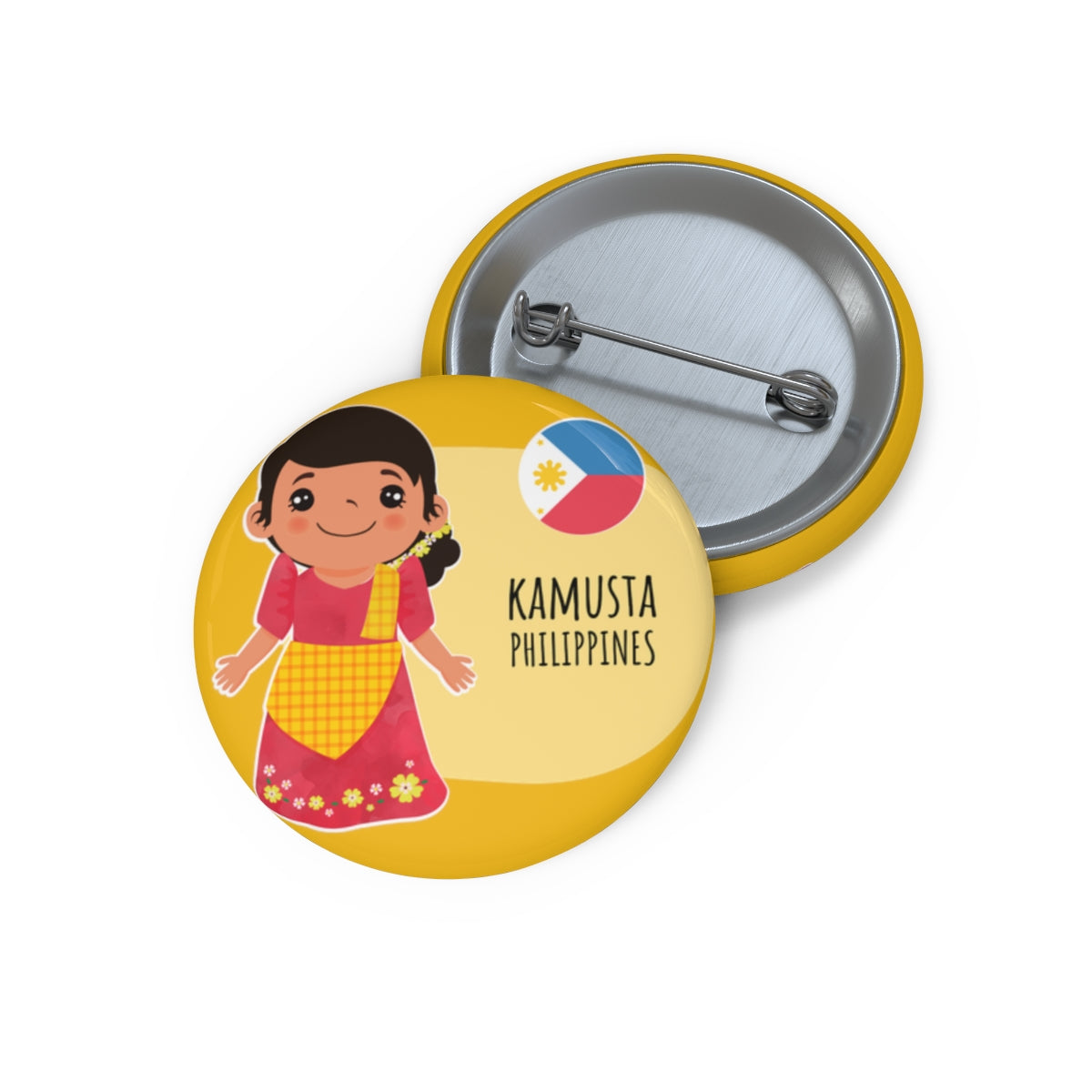 Pjilippins Filipino Kumusta Ka Custom Pin Buttons