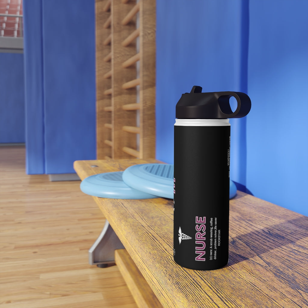 Personalized Nurse Steel Water Bottle, Standard Lid |Summer Travels, Gym water Bottle | Nurse unique Gift idea.