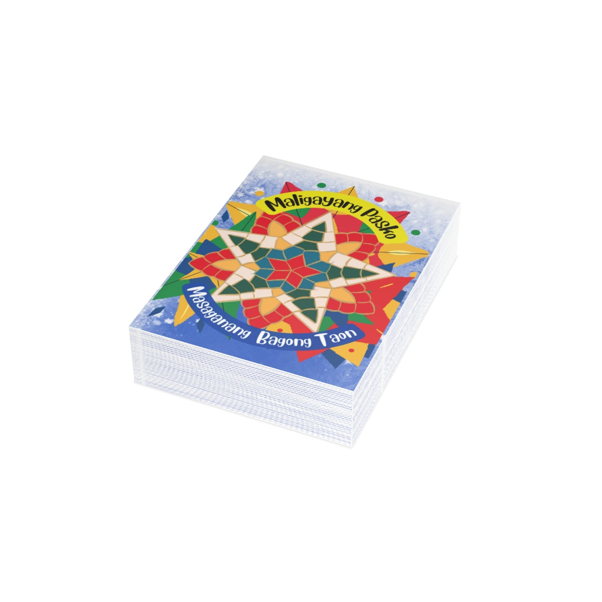 Personalized Filipino Greeting card , Filipino Christmas Lanterns Parol theme Folded Greeting Cards