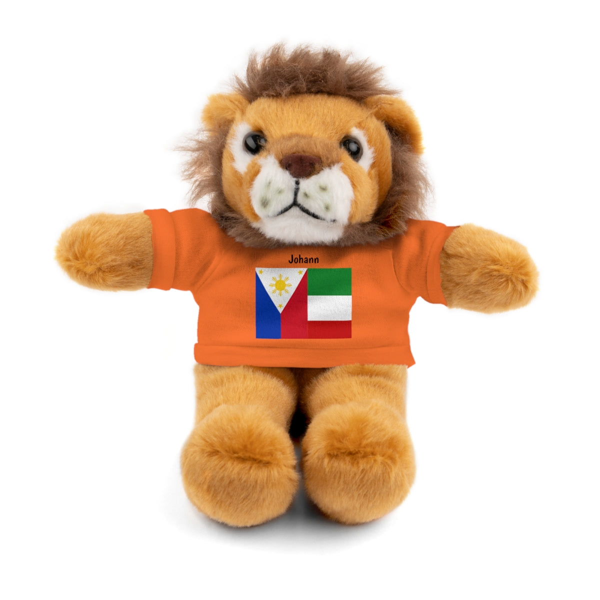 Personalized Filipino Stuffed Animal Toy with Tee | Philippines & Italy Flag | Gift for kids and adults | Holiday Gift idea