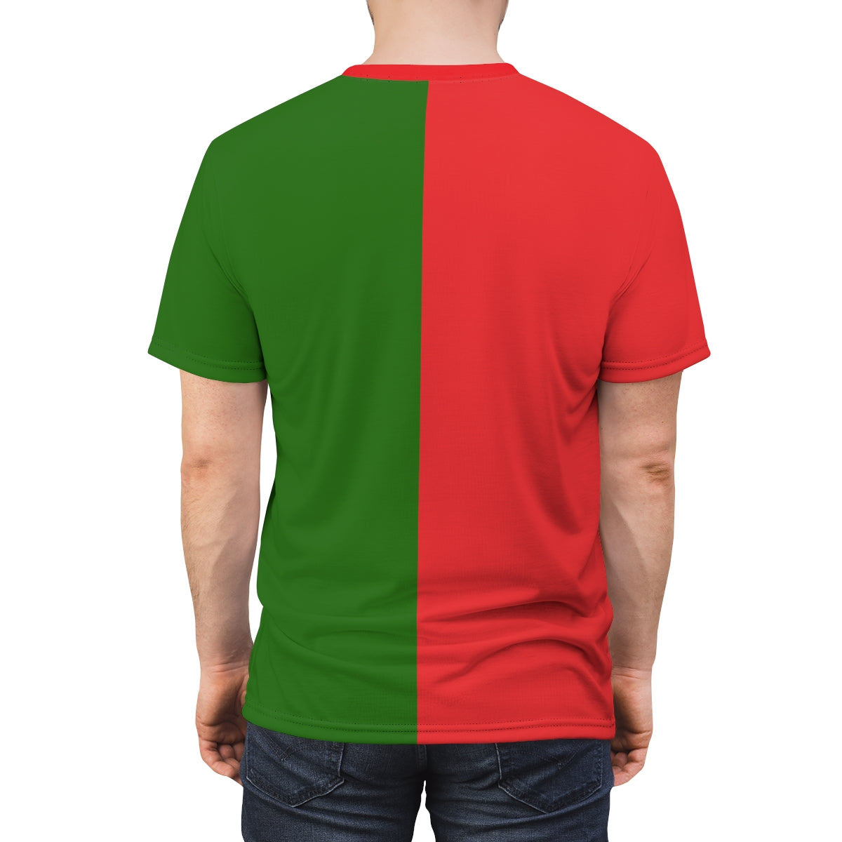 Philippine Inspired Red and Green Shirt with 3 stars and sun.