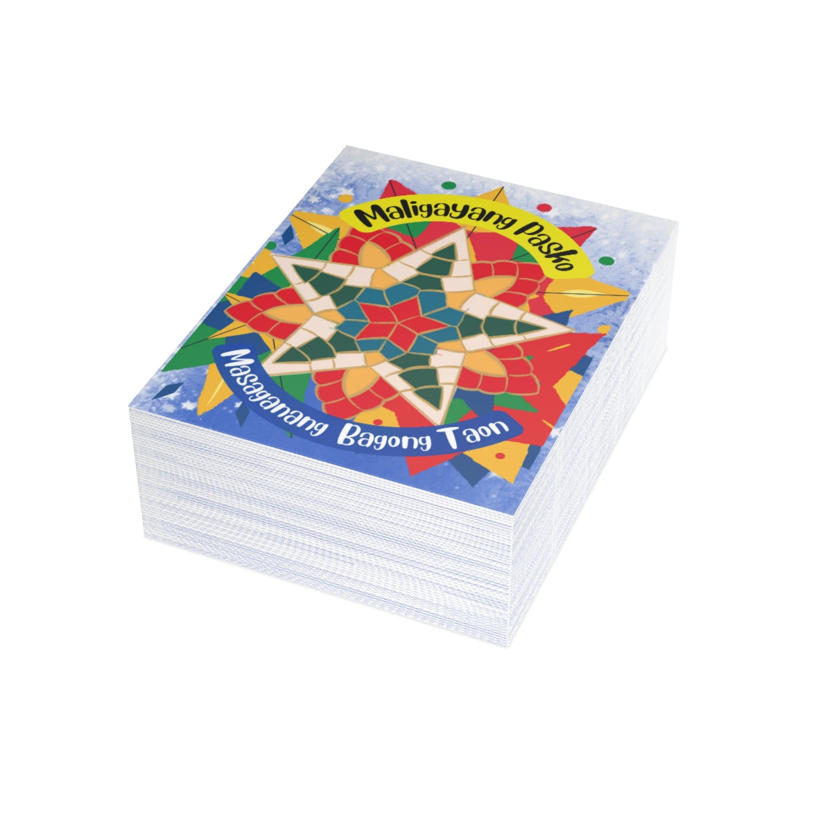 Personalized Filipino Greeting card , Filipino Christmas Lanterns Parol theme Folded Greeting Cards