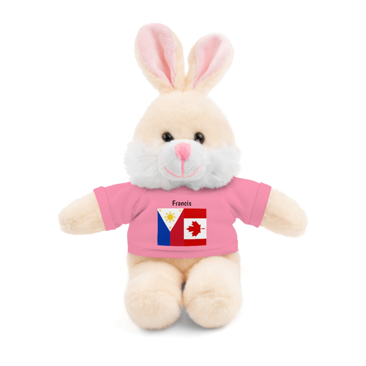 Personalized Filipino Stuffed Animal Toy with Tee | Philippines & Canada Flag | Gift for kids and adults | Holiday Gifting