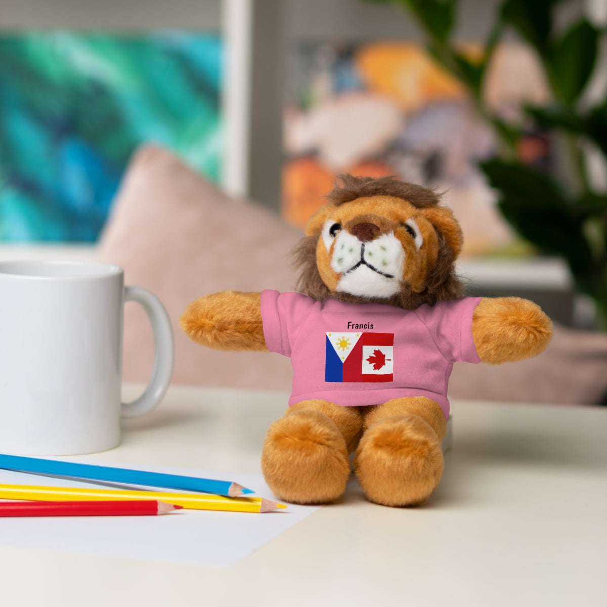 Personalized Filipino Stuffed Animal Toy with Tee | Philippines & Canada Flag | Gift for kids and adults | Holiday Gifting