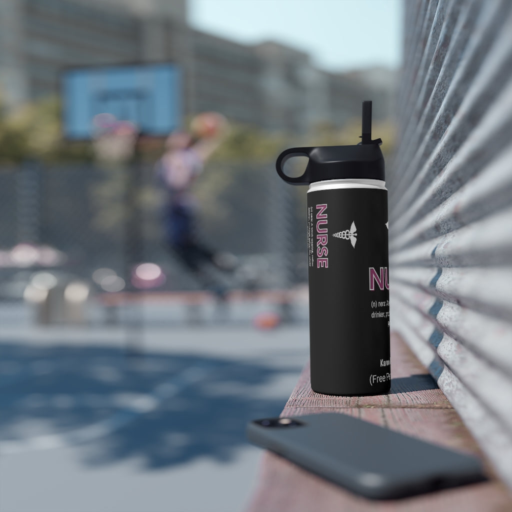 Personalized Nurse Steel Water Bottle, Standard Lid |Summer Travels, Gym water Bottle | Nurse unique Gift idea.