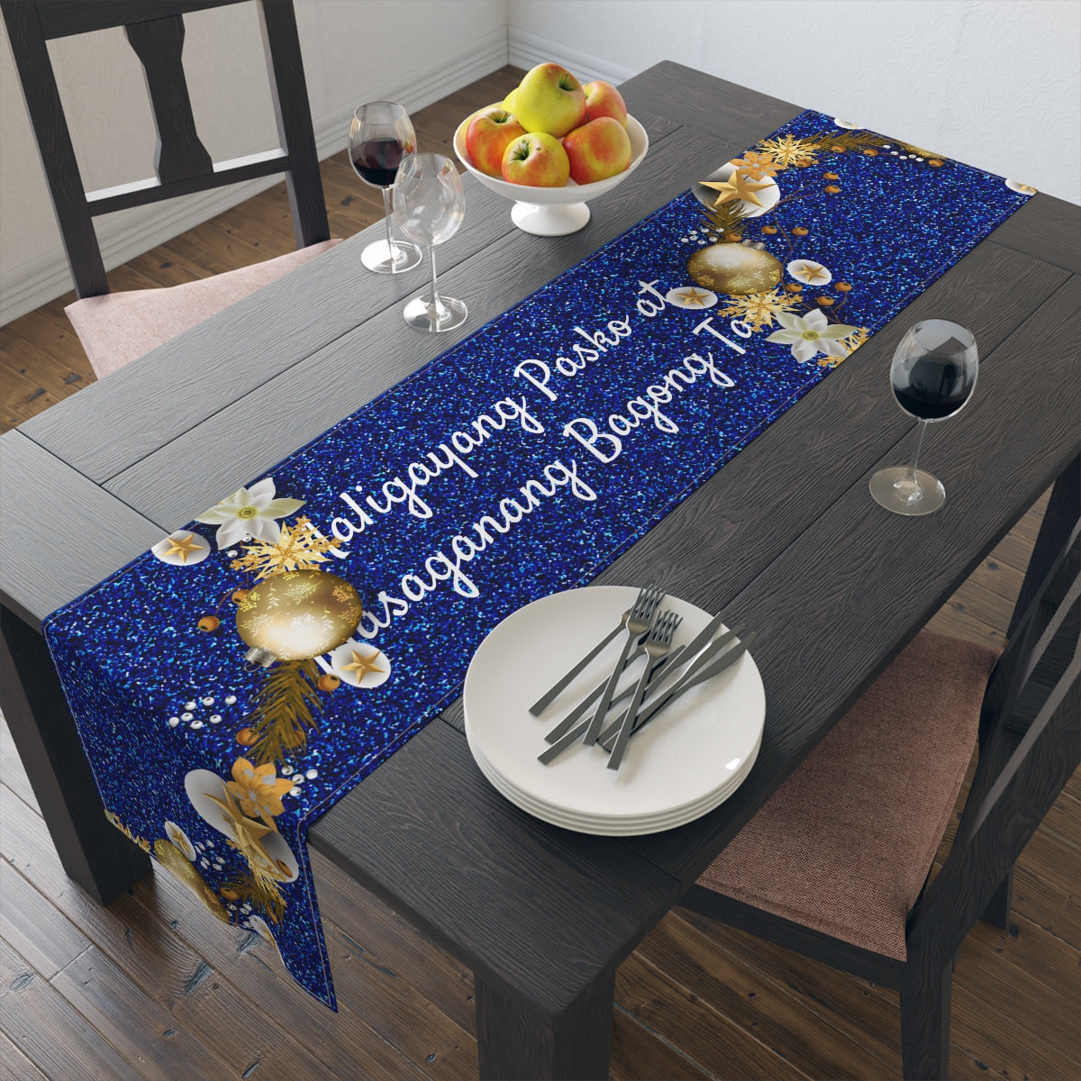 Philippines Filipino Christmas Maligayang Pasko parol themed Table Runner (Cotton, Poly)