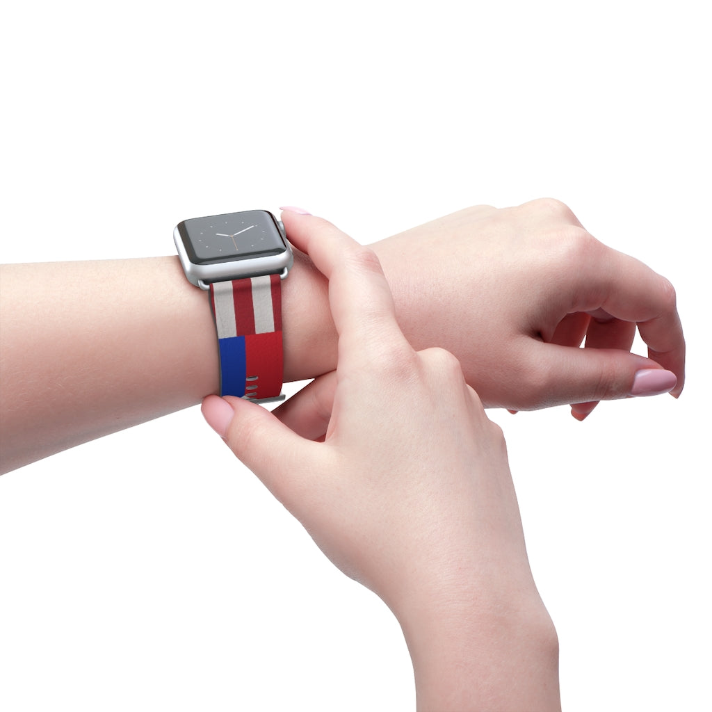 Filipino Philippines USA Mixed flag Watch Band, Philippine Fashion, Fit watch band.Philippine Accesories.