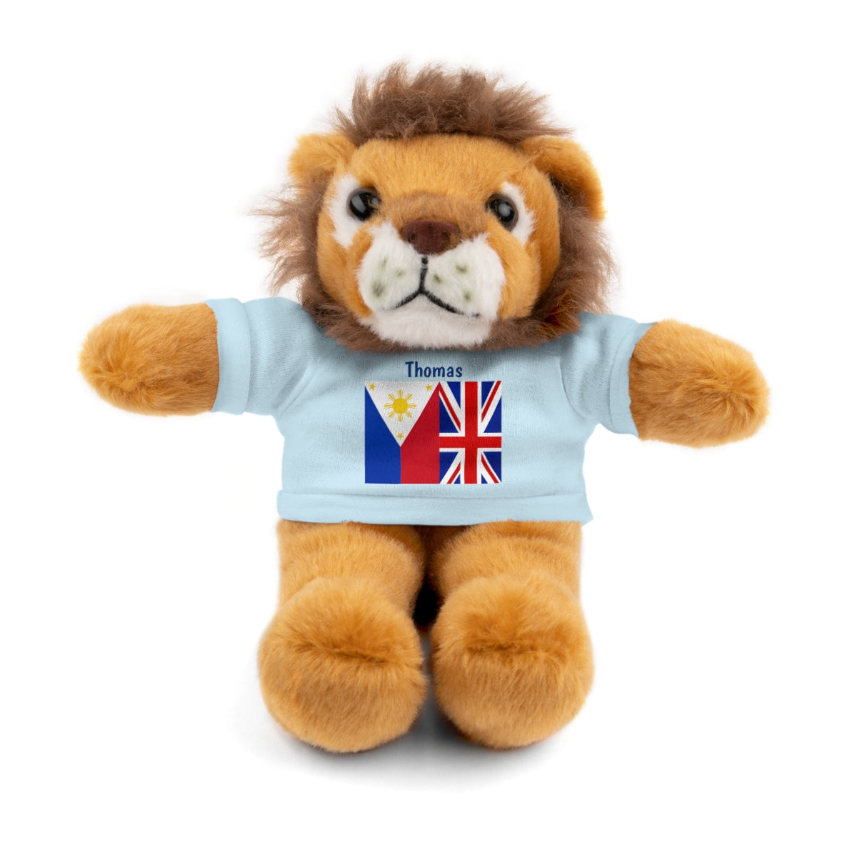 Personalized Filipino Stuffed Animal Toy with Tee | Philippines & UK Flag | Gift for kids and adults | Holiday Gifting idea