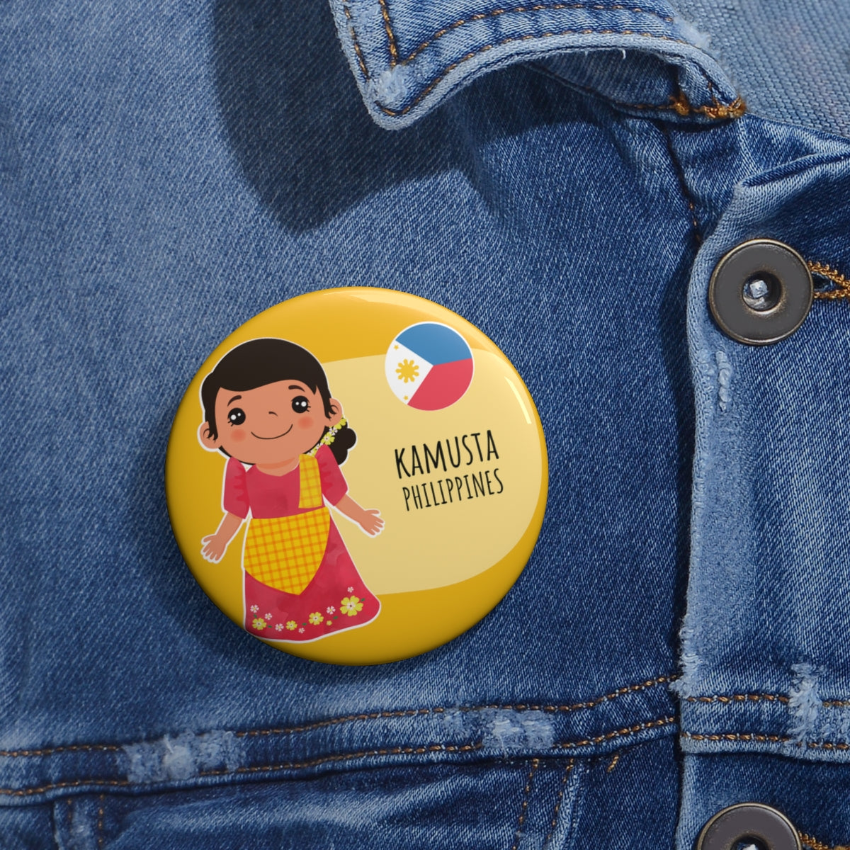 Pjilippins Filipino Kumusta Ka Custom Pin Buttons