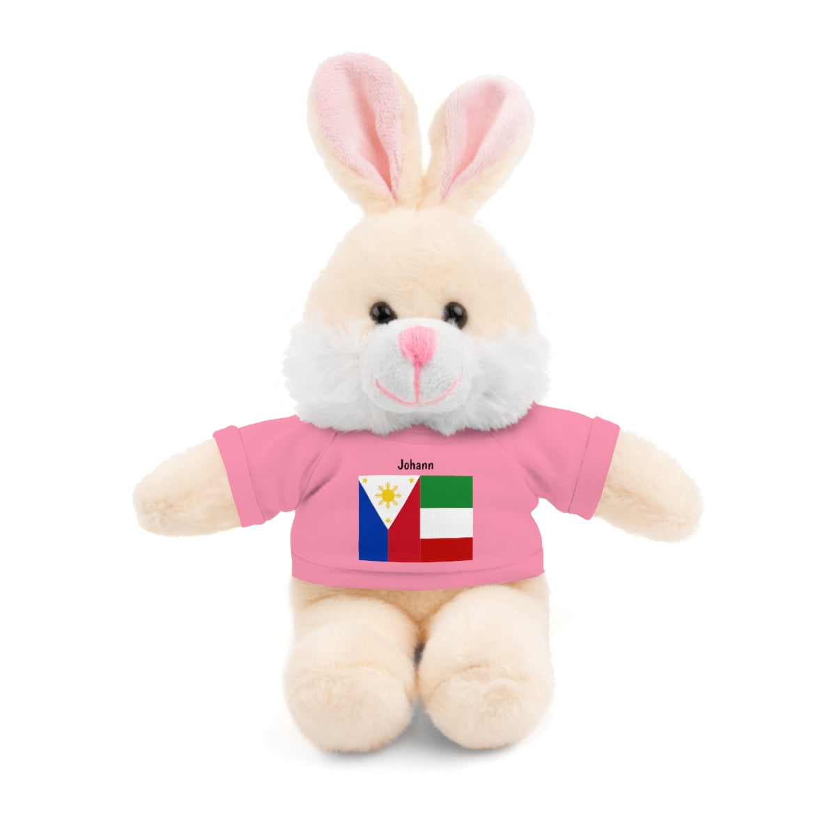 Personalized Filipino Stuffed Animal Toy with Tee | Philippines & Italy Flag | Gift for kids and adults | Holiday Gift idea